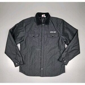 Santa Cruz Skater Jacket‎ Mens Med. Black Strip Logo Skateboarding Shacket Coat